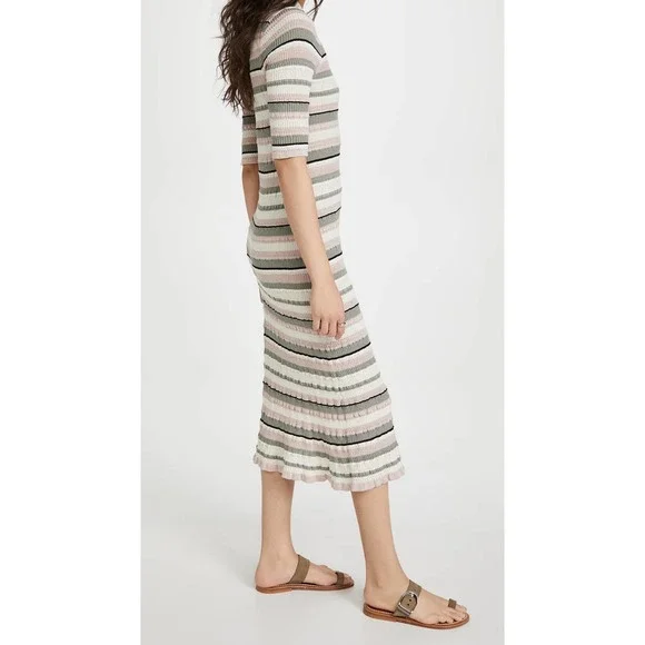 Adam Lippes Striped Midi Polo Dress - Picture 3 of 15